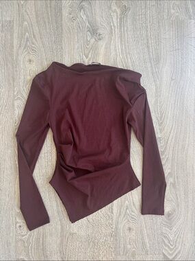 Zara - Asymmetrical Long-Sleeve Off-Shoulder Top